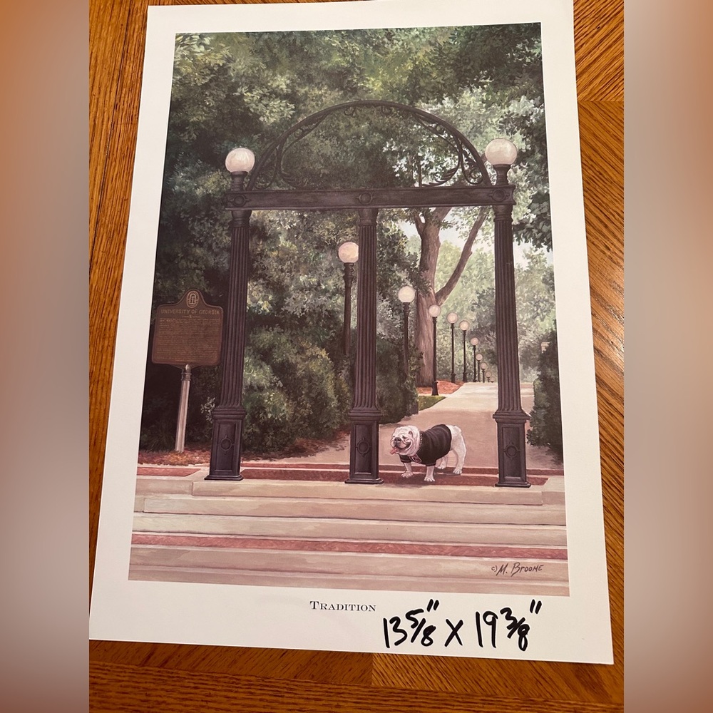 Beautiful Print Ga Bulldog fans .can frame with Walmart frame.
